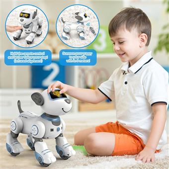 Dreamon Chien Robot Interactif Programmable – Télécommande, Gestes, Toucher – Danse, Musique, Sons D’Animaux – Cadeau Enfant Garçon Fille