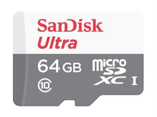 SanDisk Ultra - Carte mémoire flash (adaptateur microSDHC - SD inclus(e)) - 64 Go - Class 10 - microSDXC UHS-I