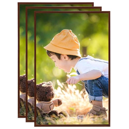 vidaXL Collage de cadres photo 3 pcs de mur table Bronze 28x35 cm MDF