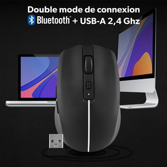 Souris sans fil T'nB Dual Connect Noir