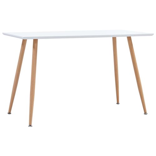 vidaXL Table de salle à manger Blanc et chêne 120x60x74 cm MDF