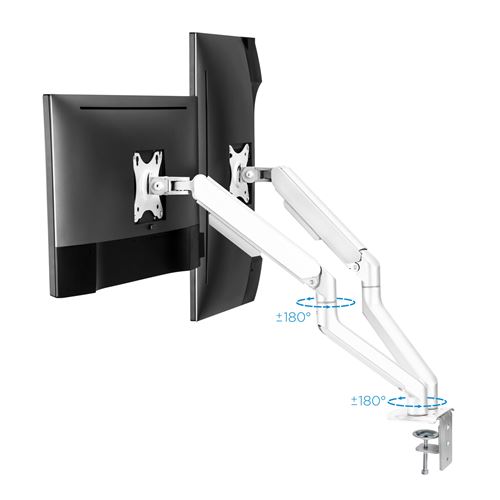 TooQ - Support Double Écran - DB4132TNR - Blanc - Image 3