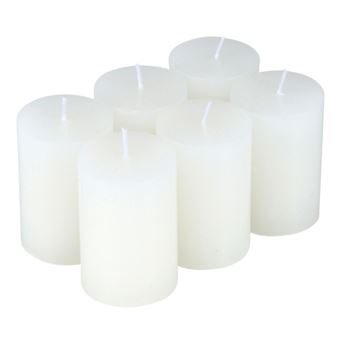 Lot de 6 Bougies "Votives" 6cm Blanc - 1