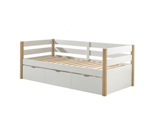 Lit Magrite avec tiroir blanc