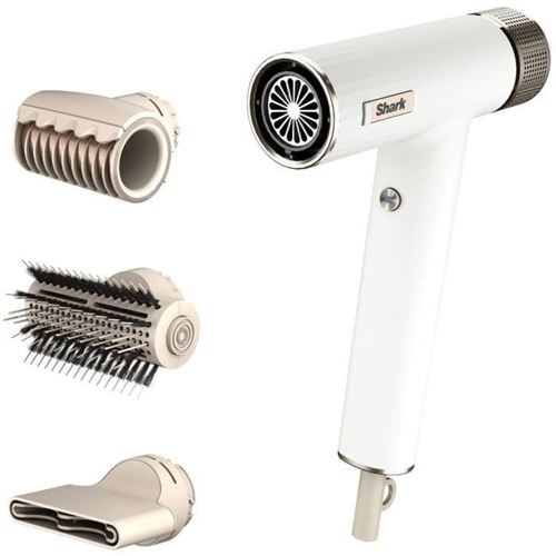 Shark Haartrockner SpeedStyle & RapidGloss Finisher – 3 Styler, Schnelles Trocknen, Glättet, Ionen, Für Alle Haartypen, Keine Hitzeschäden
