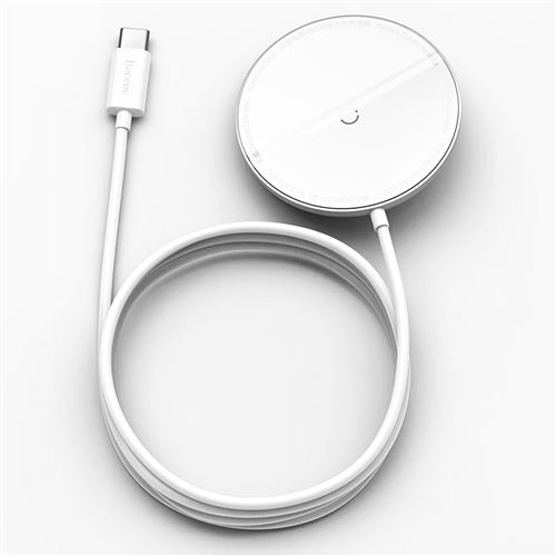 Chargeur iPhone Magsafe 15W Baseus Blanc - Charge induction
