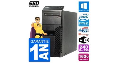 Pc tour lenovo thinkcentre m83 intel g3220 ram 16go ssd 240go windows 10 wifi