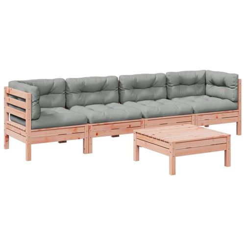 Non Communiqué Marron Salon De Jardin Modulable Vidaxl Bois 5 Pieces 4 Personnes