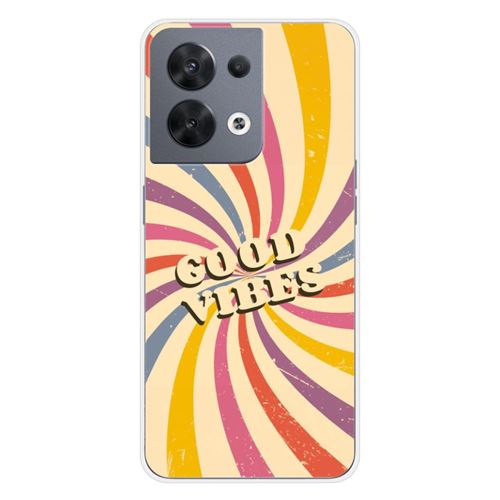 Coque en silicone imprimée compatible Oppo Reno 8 5G Good vibes