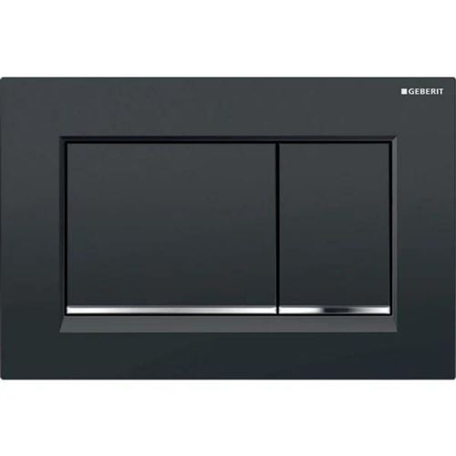 Plaque de commande WC GEBERIT Sigma30 double touche: noir, chromé brillant