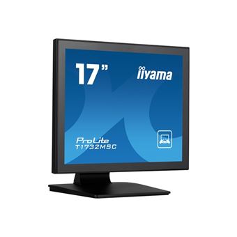 iiyama ProLite T1732MSC-B1SAG - Écran LED - 17" - écran tactile - 1280 x 1024 @ 75 Hz - TN - 250 cd/m² - 1000:1 - 5 ms - HDMI, VGA, DisplayPort - haut-parleurs - noir, finition matte
