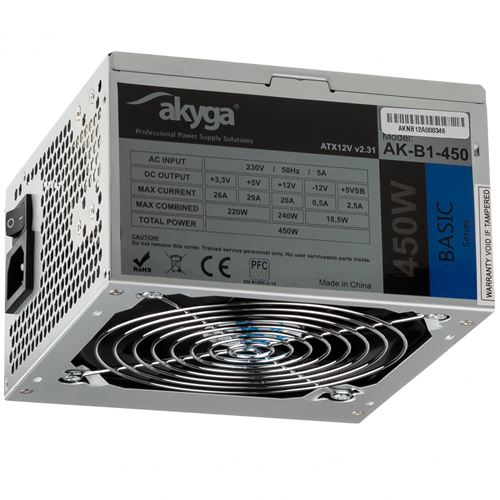 Akyga - Basic Series AK-B1-500 - Alimentation PC - 500W - ATX - Gris - Image 2