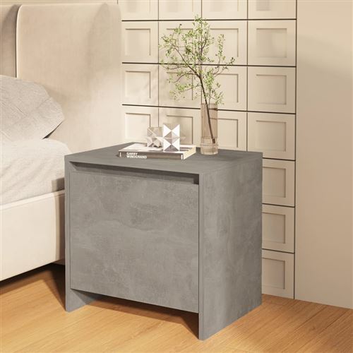 VIDAXL - Table de chevet - Ensemble de 2 - Gris Béton - 45x34x44,5 cm - Image 2