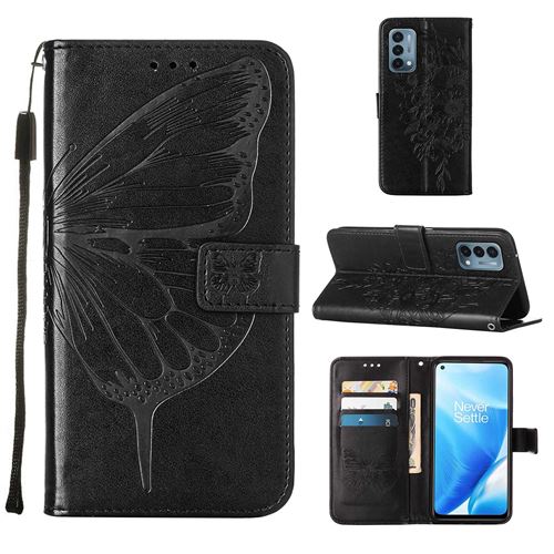 MPFRANCE Housse pour OnePlus Nord N200 5G Noir [Papillon V3]