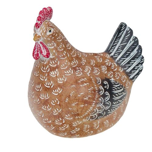 Non Communiqué Multicolore Statue : Poule Lola - Amadeus - Résine