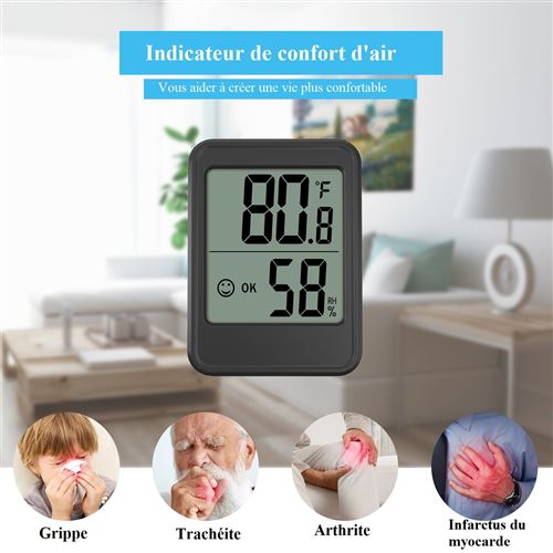 Thermomètre hygromètre digital intérieur : Commandez sur Techni-Contact -  Thermomètre pour bureau