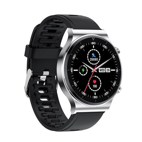 RUMOCOVO® Montre connectée pour hommes, bracelet d'activités sportives, étanche, avec écran tactile, Bluetooth,2472 - Argent