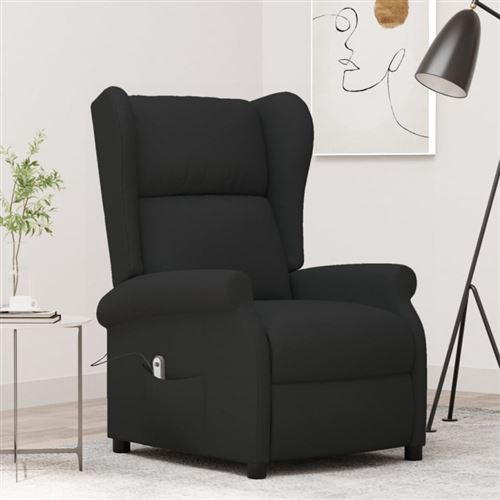 Non Communiqué Noir Fauteuil Inclinable Électrique À Oreilles Tissu