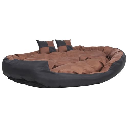 Comparer les prix de vidaXL Coussin réversible lavable de chien Noir et marron 150x120x25cm
