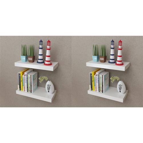 vidaXL Étagères murales 4 pcs Blanc 40 cm