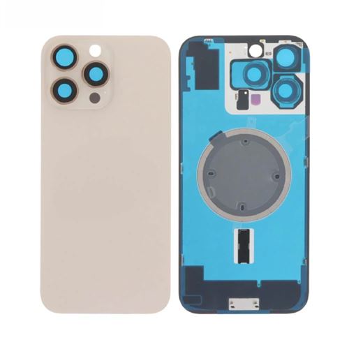 Cache Batterie Vitre Arrière Premium Titane Sable pour iPhone 16 Pro (Without Parts)