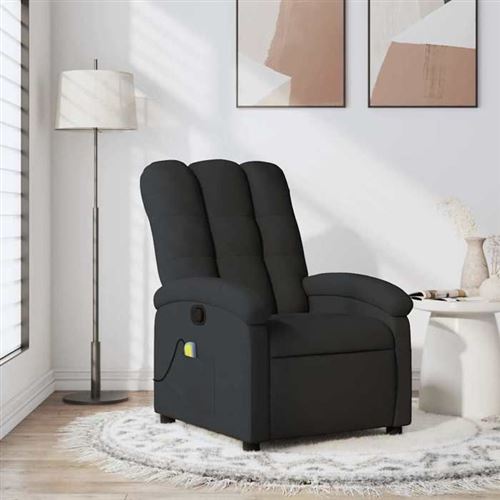 vidaXL Fauteuil de massage, relaxation tissunoir