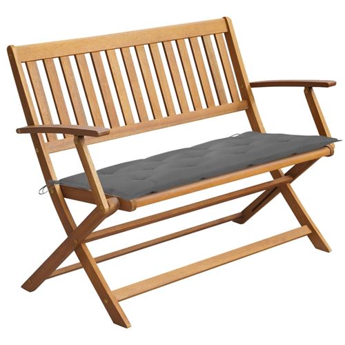 vidaXL Banc de jardin avec coussin 120 cm Bois d'acacia massif