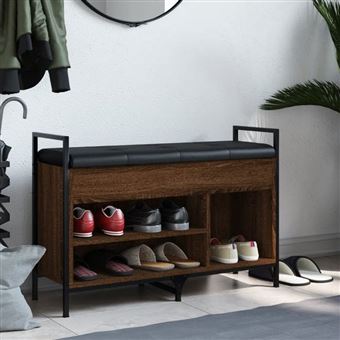 Banc De Rangement Avec Coussin - Coffre Organisateur Moderne Chêne Sonoma - Idéal Couloir Salon