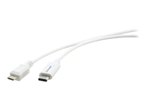 Kramer C-USB/CMicroB-3 - Câble USB - USB-C (M) pour Micro-USB de type B (M) - USB 2.0 - 90 cm - blanc