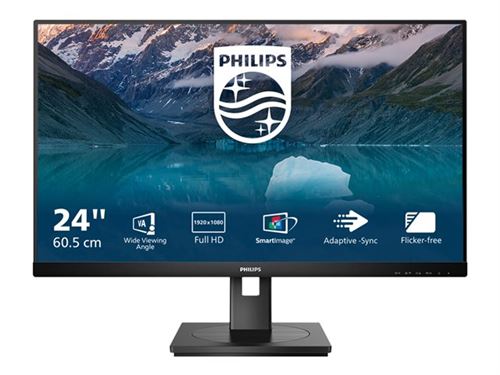 Philips 242S9JML - S Line - écran LED - 24" (23.8" visualisable) - 1920 x 1080 Full HD (1080p) @ 75 Hz - VA - 300 cd/m² - 3000:1 - 4 ms - HDMI, VGA, D