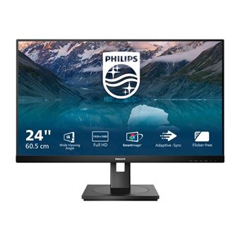 Philips 242S9JML - S Line - écran LED - 24" (23.8" visualisable) - 1920 x 1080 Full HD (1080p) @ 75 Hz - VA - 300 cd/m² - 3000:1 - 4 ms - HDMI, VGA, DisplayPort - haut-parleurs - noir