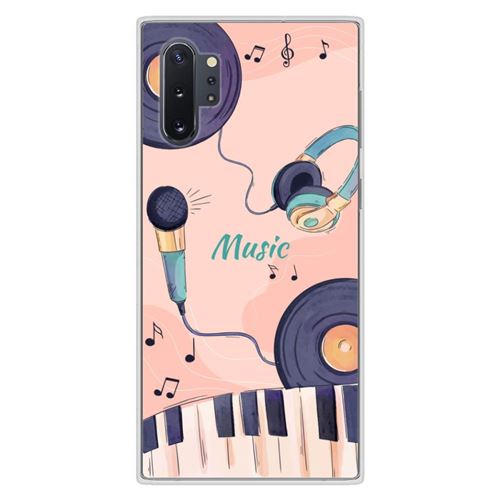 Coque en silicone imprimée compatible Samsung Galaxy Note 10 Plus Accords en couleur