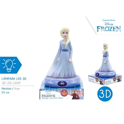 Lampe de chevet - Disney la reine des neiges - Elsa en 3D - 25 cm
