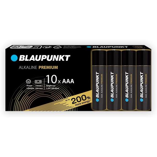 BLAUPUNKT piles AAA alcalines PREMIUM, paquet de 10