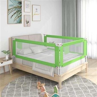 vidaXL Barrière de sécurité de lit d'enfant Vert 190x25 cm Tissu - 1