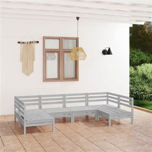 Non Communiqué Blanc Vidaxl 6-Delige Loungeset Massief Grenenhout Wit3083395