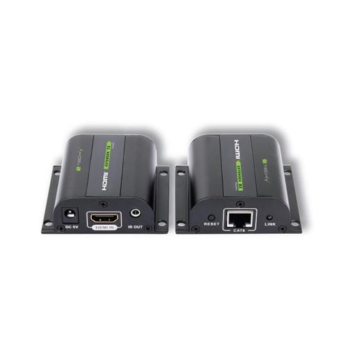 Techly IDATA EXT-E70I extension audio/video Émetteur et récepteur AV Noir