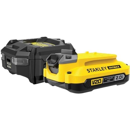 Non Communiqué Jaune Et Noir Starter Kit - Stanley Fatmax V20 - Sfmcb10d1-Qw - Chargeur 1,25A + 1 Batterie 18V 2Ah
