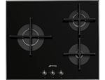 SMEG Plaque gaz PV163B3, Linéa, 3 foyers, Verre, Thermocouples