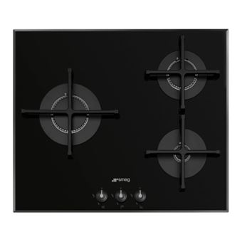 SMEG Plaque gaz PV163B3, Linéa, 3 foyers, Verre, Thermocouples