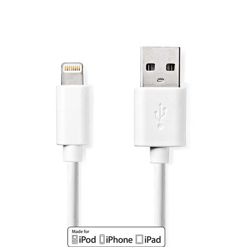Valueline Polybag - Câble Lightning - USB mâle pour Lightning mâle - 2 m - blanc - rond - pour Apple iPad/iPhone/iPod (Lightning)