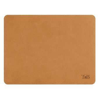 Tapis de souris T'nB en cuir recyclé, Made in France - Marron