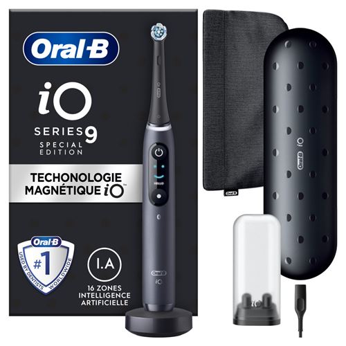 Oral-B Io 9 Edition Spéciale - Avec Etui De Voyage, Et Pochette - Noire - Brosse À Dents Électrique