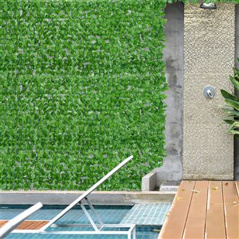 Haie artificiel érable brise-vue décoration rouleau 3l x 1,5h m feuillage  réaliste anti-uv vert - Conforama
