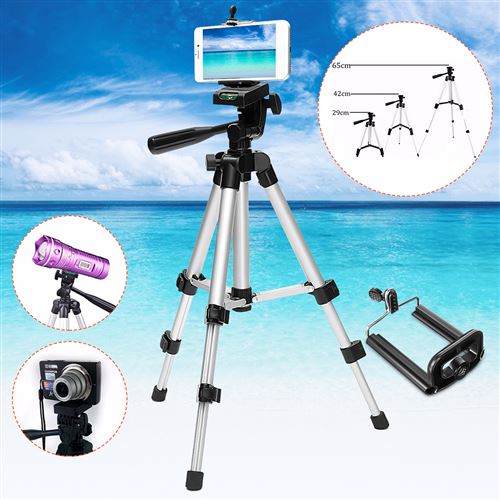 Support de caméscope en aluminium pour trépied pliable à 360 ° pour