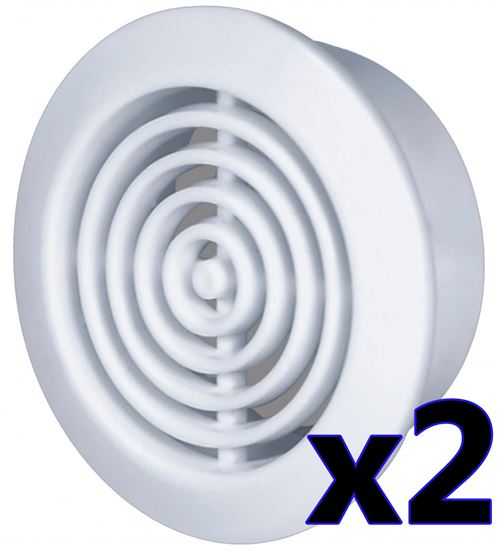 Trou 45mm diamètre 2x blanc porte ronair