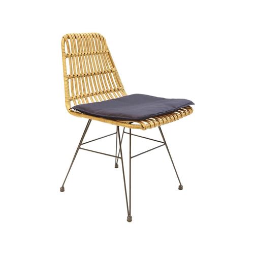 Chaise de jardin tressée design ethnique Surabaya - Marron naturel