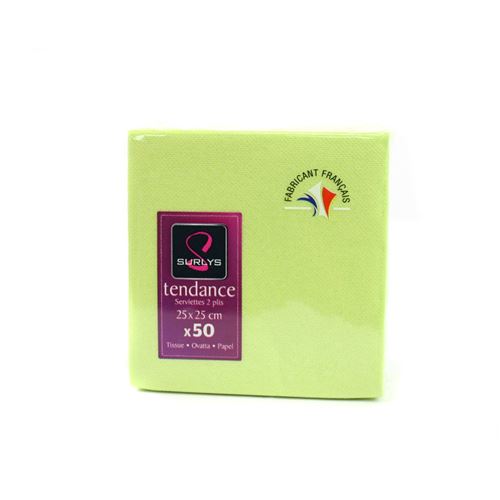 50 serviettes cocktail 25*25 - amande
