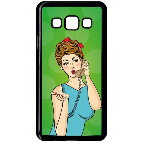 Coque Samsung Galaxy A3 Modele 2015 Pin Up Fond Vert