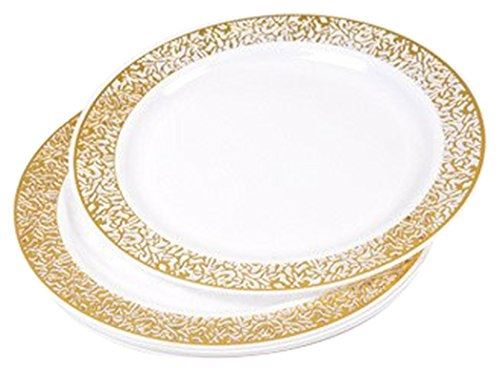 Diner presque parfait 6vaj095or lot de 6 assiettes dentelle or 19 cm